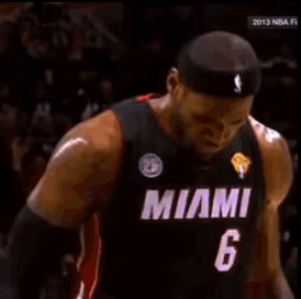 lebron james is wearing a miami jersey during a game