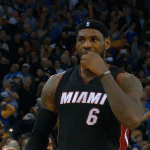 LeBron James Wearing Miami 6 Jersey