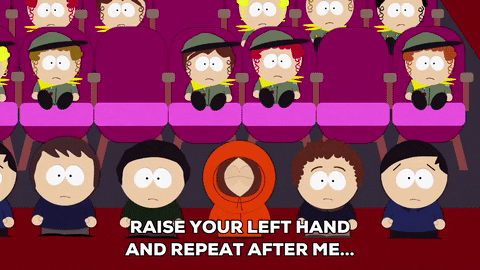 Left Handed South Park Kids Pledge GIF