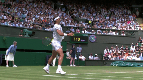 Lefty Guy Hits Ball Tennis GIF