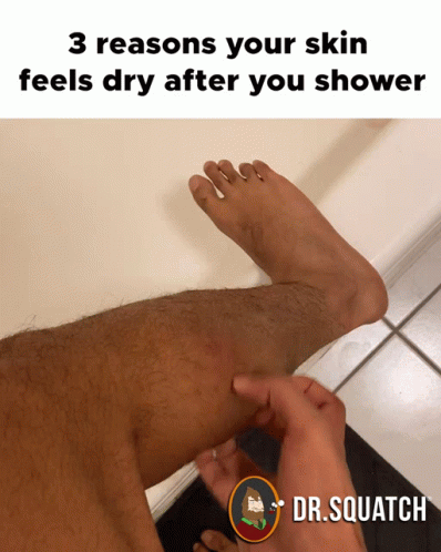Leg With Caption 3 Reasons Your Skin Feels Dry After You Shower GIF