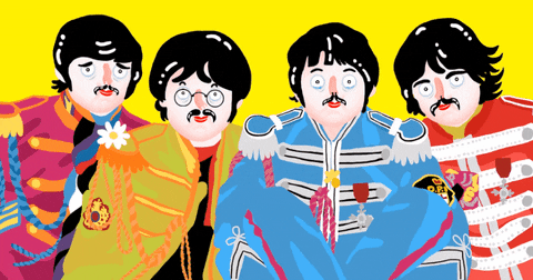 Legendary Beatles Rock Band Sad Animation GIF