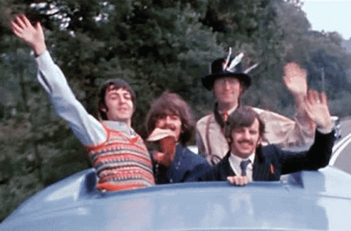 Legendary English Band The Beatles Waving GIF