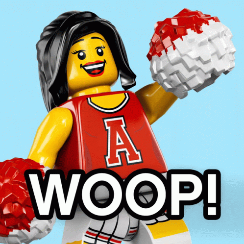Woop Lego Cheerleader GIF