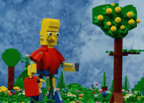 Lego Bart Simpson Next to Lemon Tree