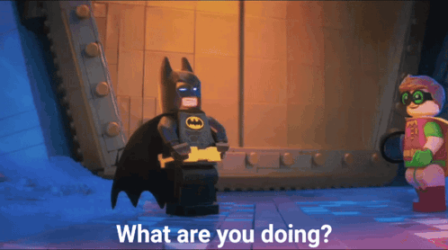 Lego Batman and Robin Asking What Are You Doing