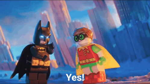 Lego Batman and Robin Saying Yes