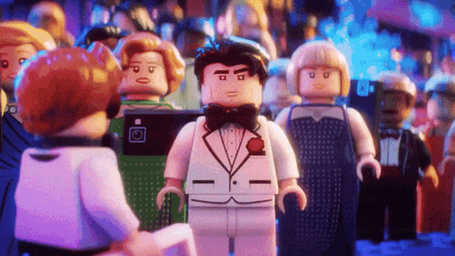 Lego Batman and Robin Standing in City