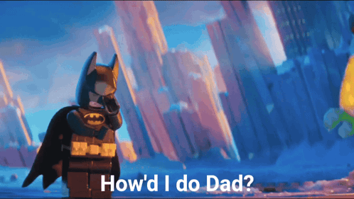 Lego Batman Talking on Phone How Did I Do Dad