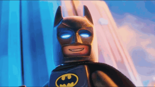 Lego Batman With Blue Eyes Smiling