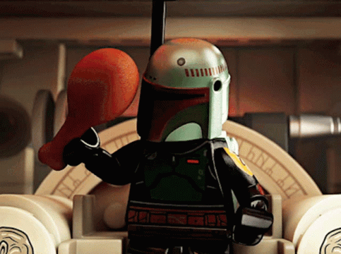 Lego Boba Fett Holding Chicken Leg GIF