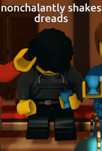 Lego Character Nonchalantly Shakes Dreads