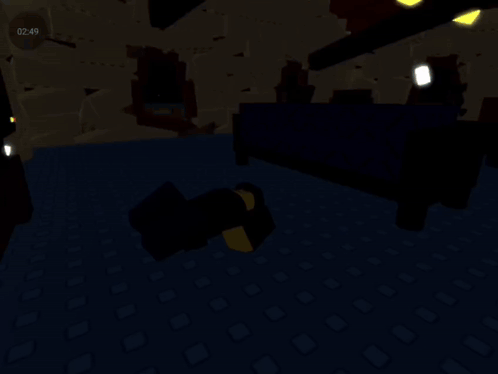 Lego Character With Scarf In Front Of Square Wall GIF