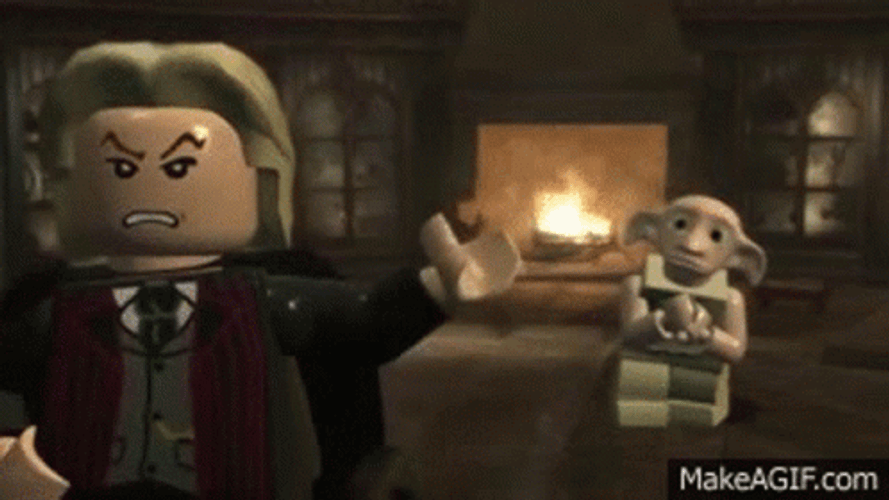 Lego Dobby Rushing Out GIF