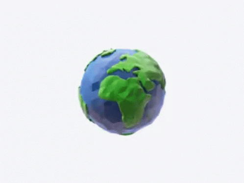 Lego Earth Spinning GIF