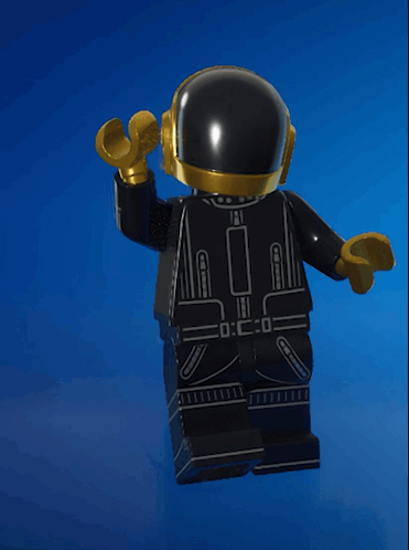 Lego Figure with Black and Gold Helmet and White Shirt