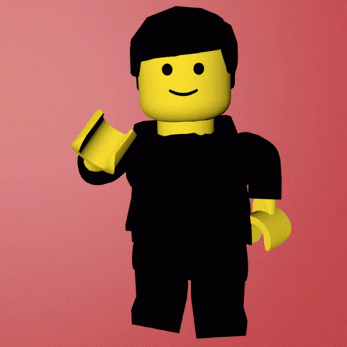 Lego Figure with Black Shirt and Hair