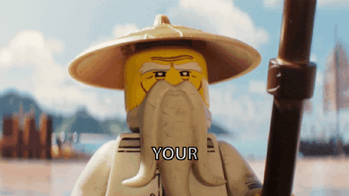 Lego Figure With Long Beard and Hat Says Your