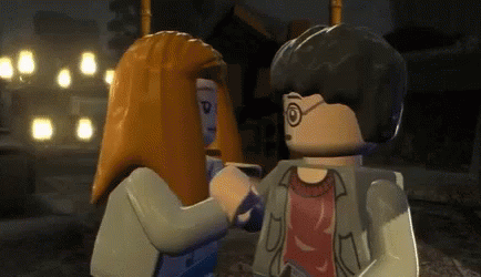 Lego Ginny Weasley And Harry Potter Kissing GIF