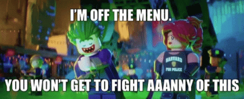 Lego Joker And Harley Quinn Off The Menu GIF