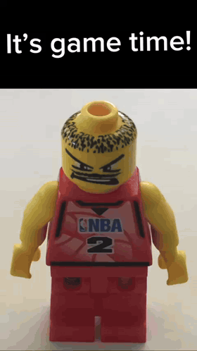 Lego Man in Red NBA 2 Jersey