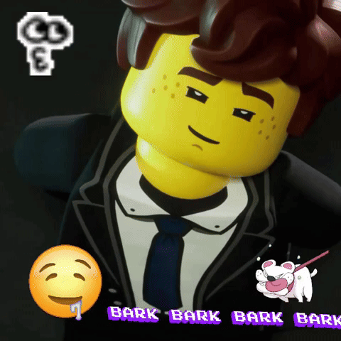Lego Man in Suit and Tie Saying Bark Bark Bark Bark