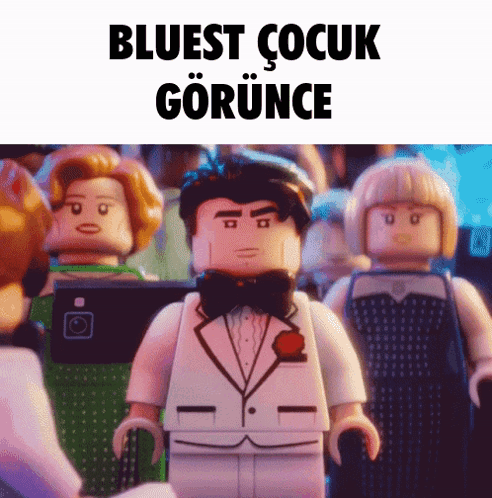 Lego Man in Tuxedo and Bow Tie With Bluest Cocuk Gorunce
