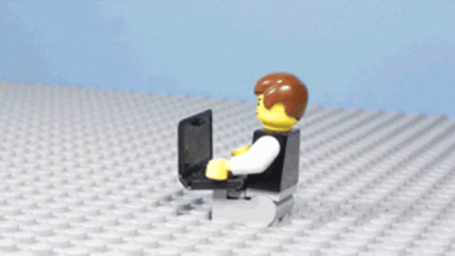 Lego Man Throwing Laptop GIF
