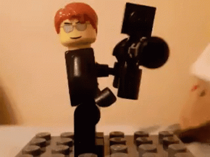 Lego Man With A Gun GIF