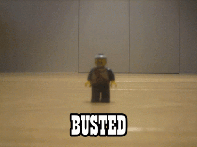 Lego Minifigure Busted GIF