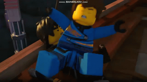 Lego Ninjago Character Holding Glowing Green Swords
