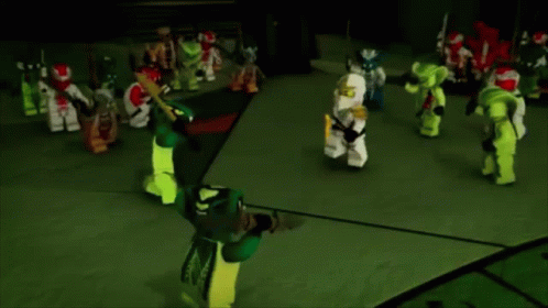 Lego Ninjago Figures Fighting in Video Game