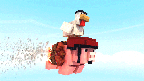 Lego Pig Flies Pixel Art GIF