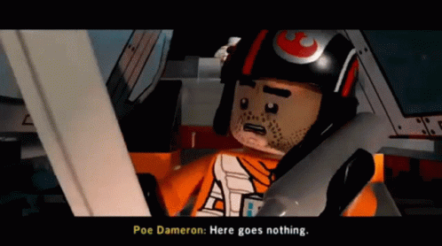 Lego Poe Dameron Saying Here Goes Nothing