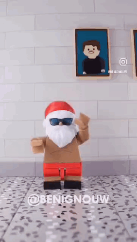 Lego Santa Wearing Sunglasses and Shorts