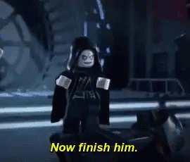 Lego Star Wars Character Saying Now Finish Him GIF
