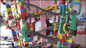 Lego Train Wreck GIF
