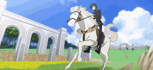 Lelouch Lamperouge Riding A Horse GIF