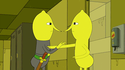 Lemongrab Annoying Touching Chest GIF