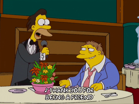 Lenny Leonard Saying Thank You For Being A Friend To Mayor Quimby GIF