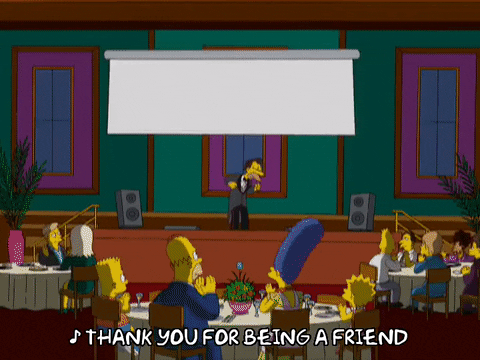 Lenny Leonard Shout Thank You For Being A Friend GIF
