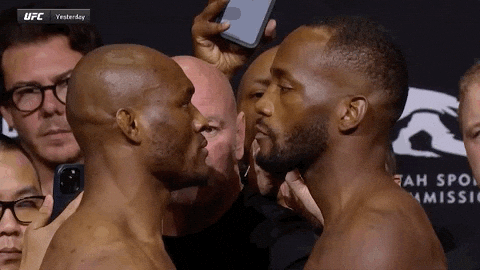 Leon Edwards Vs Kamaru Usman Face Off GIF