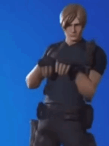 Leon Kennedy Fortnite Character Acting Cat GIF