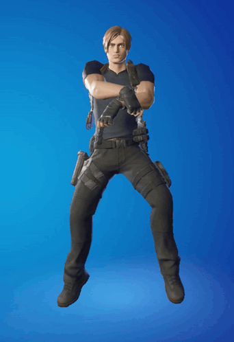 Leon Kennedy Fortnite Character Dancing Gangnam Style GIF