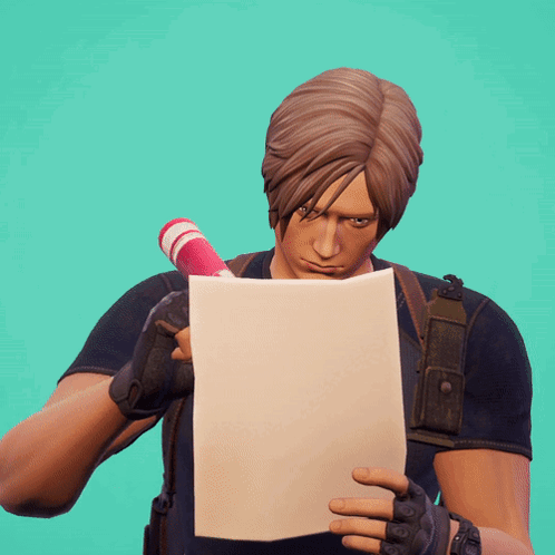 Leon Kennedy Fortnite Character Drawing Heart GIF
