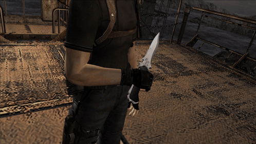 Leon Kennedy Holding His Sword GIF