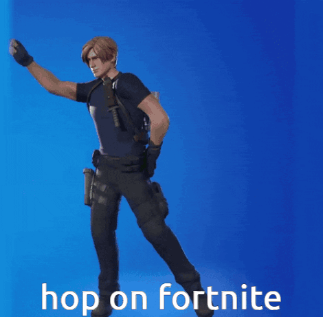 Leon Kennedy Hop On Fortnite GIF