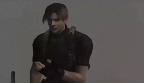 Leon Kennedy Looking At His Hands GIF