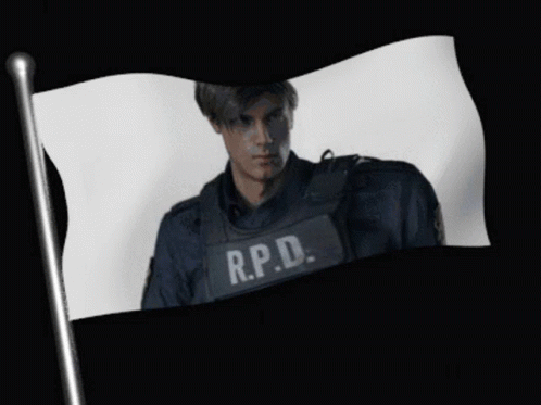 Leon Kennedy On Waving White Flag GIF