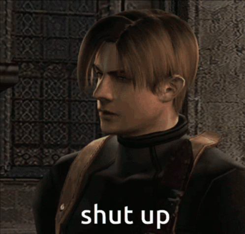 Leon Kennedy Saying Shut Up GIF